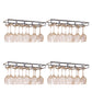 Metal Hanging Glass Rack Industrial Single Rail Glass & Stemware Holder 19.7"L x 9.1"W x 2"H Black 4 Piece Set Clearhalo 'furn' 'furn_wine_racks' 'Furniture' 'Kitchen & Dining Furniture' 'Wine Racks' 'wine_racks' 6475394