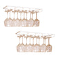 Metal Hanging Glass Rack Industrial Single Rail Glass & Stemware Holder 19.7"L x 9.1"W x 2"H White 2 Piece Set Clearhalo 'furn' 'furn_wine_racks' 'Furniture' 'Kitchen & Dining Furniture' 'Wine Racks' 'wine_racks' 6475395