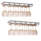 Metal Hanging Glass Rack Industrial Single Rail Glass & Stemware Holder 23.6"L x 9.1"W x 2"H Black 2 Piece Set Clearhalo 'furn' 'furn_wine_racks' 'Furniture' 'Kitchen & Dining Furniture' 'Wine Racks' 'wine_racks' 6475401