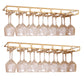 Metal Hanging Glass Rack Industrial Single Rail Glass & Stemware Holder 27.6"L x 9.1"W x 2"H Gold 2 Piece Set Clearhalo 'furn' 'furn_wine_racks' 'Furniture' 'Kitchen & Dining Furniture' 'Wine Racks' 'wine_racks' 6475416
