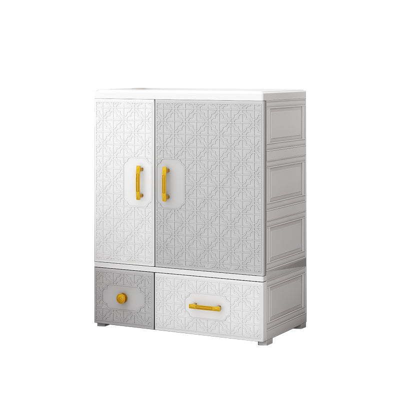 Armario con bisagras con varilla de ropa Armario de plástico