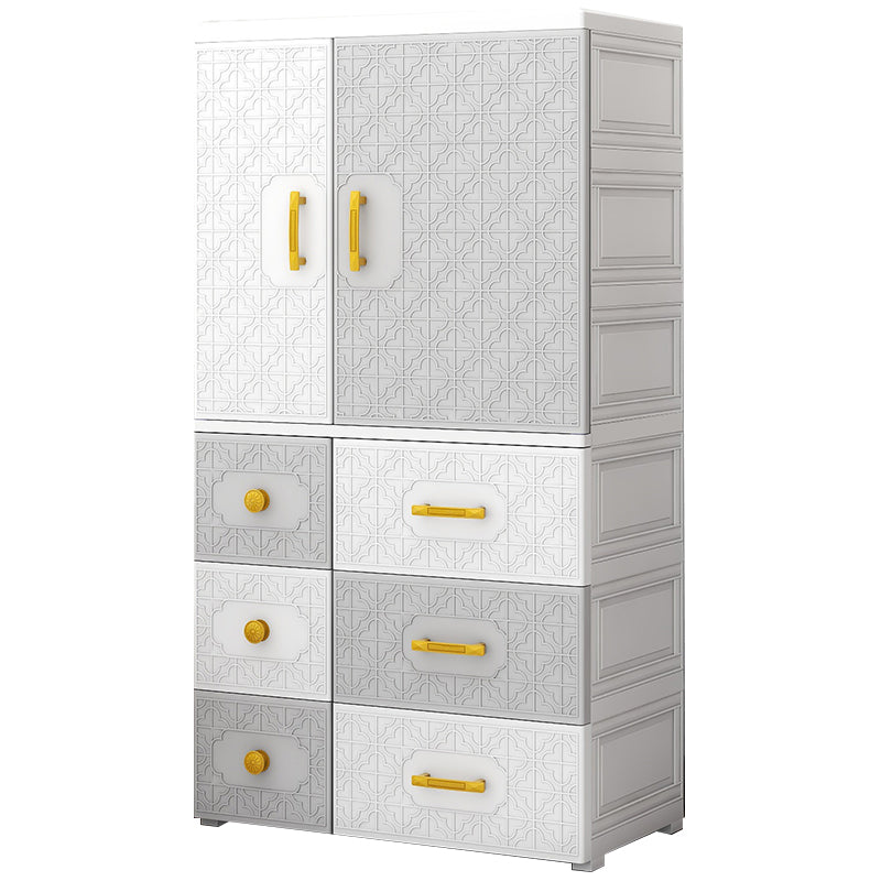 Armario con bisagras con varilla de ropa Armario de plástico