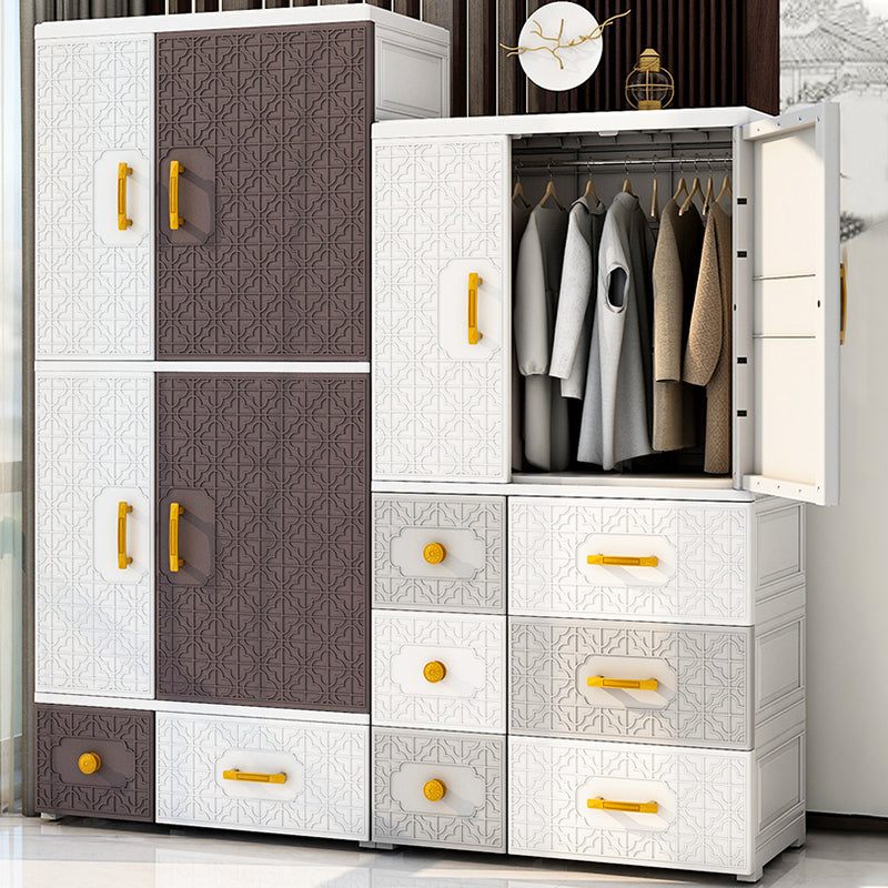 Armario con bisagras con varilla de ropa Armario de plástico