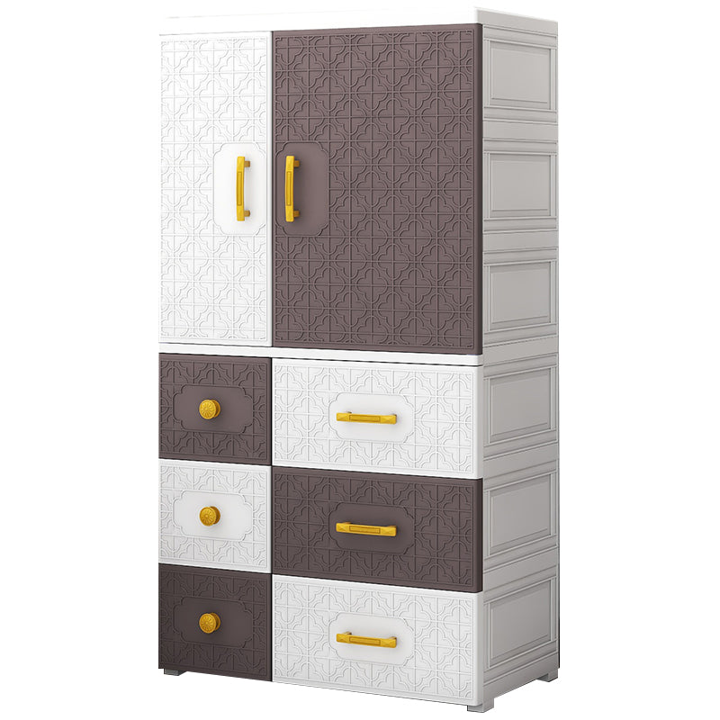 Armario con bisagras con varilla de ropa Armario de plástico