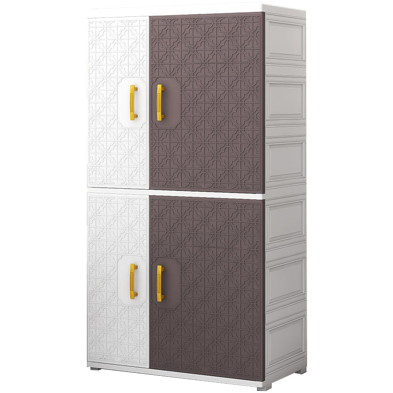 Armario con bisagras con varilla de ropa Armario de plástico