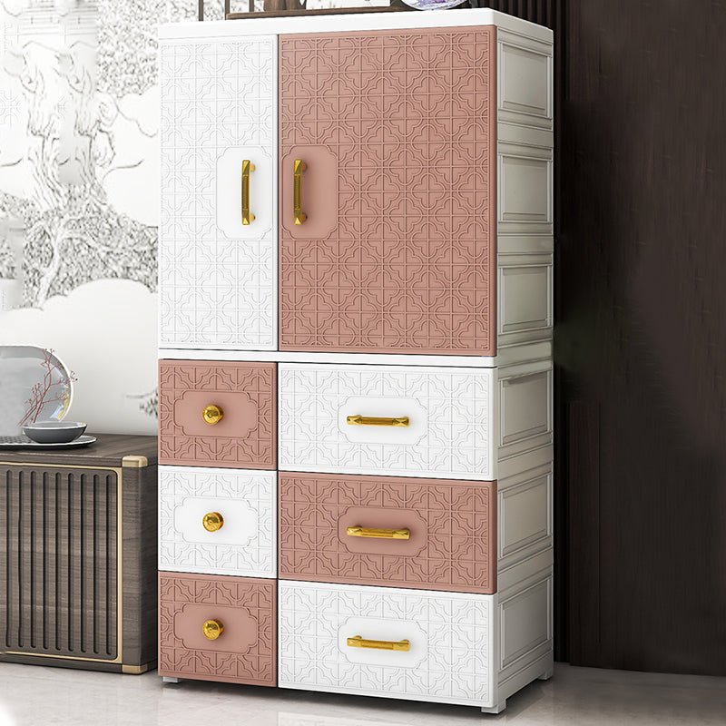 Armario con bisagras con varilla de ropa Armario de plástico