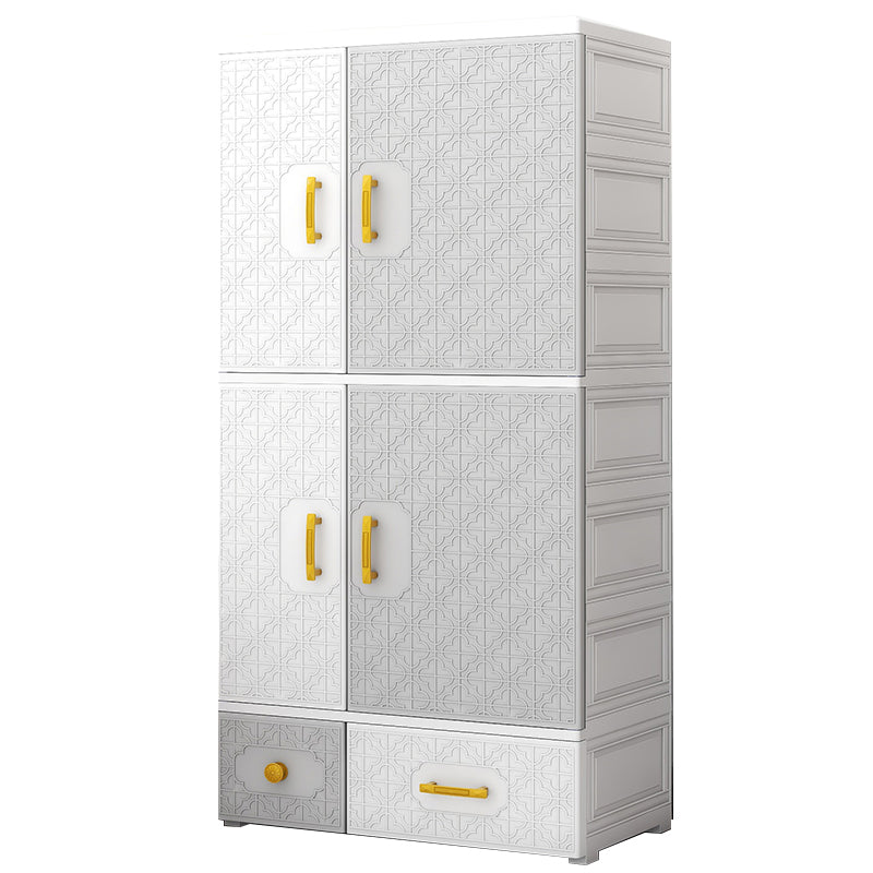 Armario con bisagras con varilla de ropa Armario de plástico