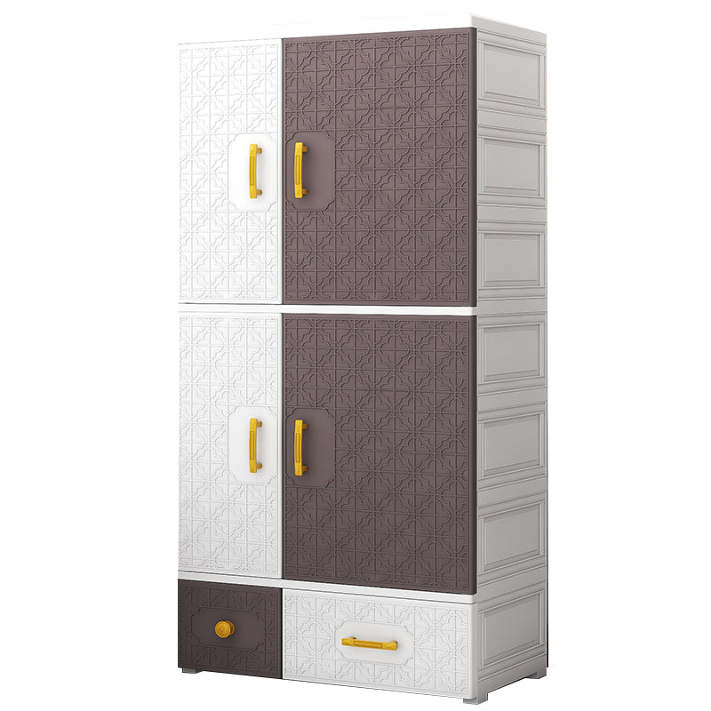 Armario con bisagras con varilla de ropa Armario de plástico