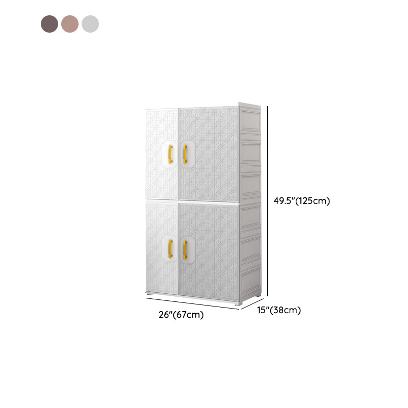 Armario con bisagras con varilla de ropa Armario de plástico