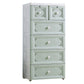 Non-Hanging Wardrobe Armoire Contemporary Plastic Storage Cabinet 23"L x 16"W x 44"H White-Green Clearhalo 'Armoires & Wardrobes' 'armoires_wardrobes' 'Bedroom Furniture' 'furn' 'furn_armoires_wardrobes' 'Furniture' 6475546