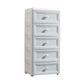Non-Hanging Wardrobe Armoire Contemporary Plastic Storage Cabinet 14.6"L x 12.2"W x 32.7"H White-Blue Clearhalo 'Armoires & Wardrobes' 'armoires_wardrobes' 'Bedroom Furniture' 'furn' 'furn_armoires_wardrobes' 'Furniture' 6475555
