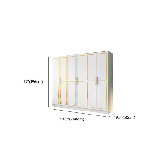 White Engineered Wood Wardrobe Armoire Modern Wardrobe Cabinet