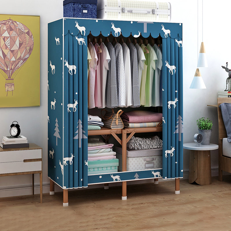 Metal Wardrobe Armoire with Legs Modern Wardrobe Closet with Shelves