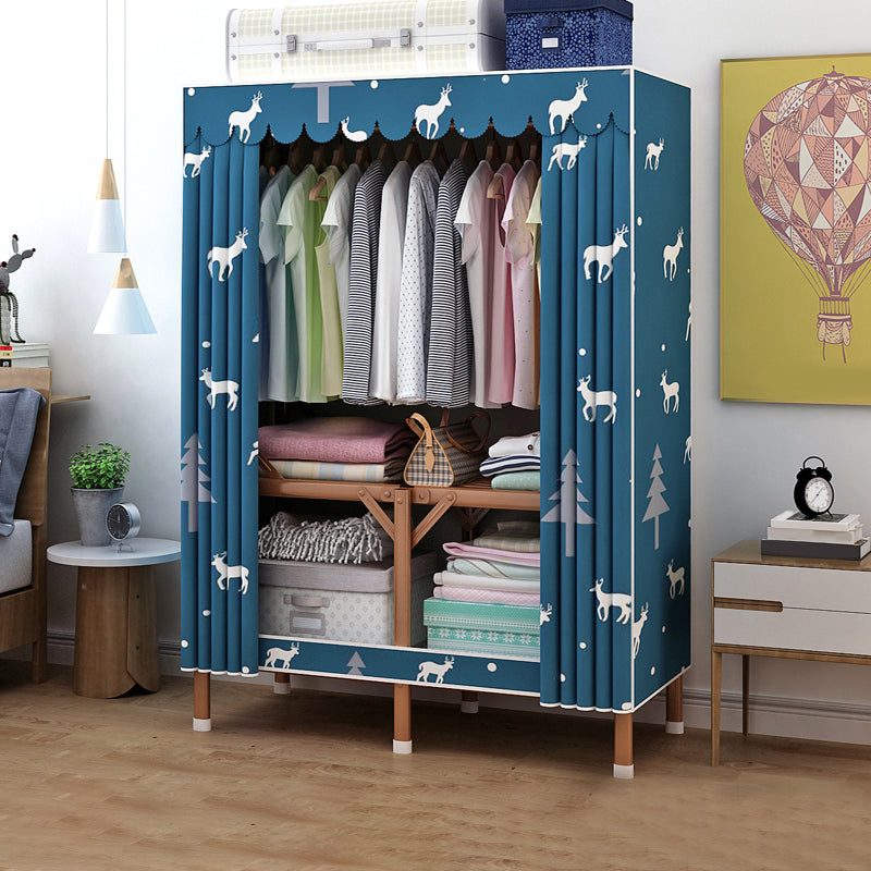 Metal Wardrobe Armoire with Legs Modern Wardrobe Closet with Shelves