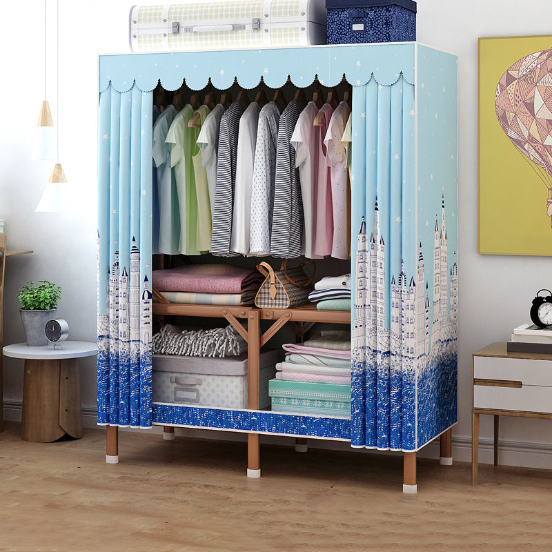 Metal Wardrobe Armoire with Legs Modern Wardrobe Closet with Shelves