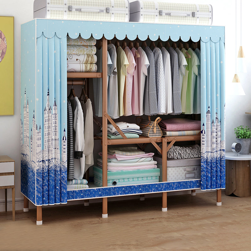 Metal Wardrobe Armoire with Legs Modern Wardrobe Closet with Shelves