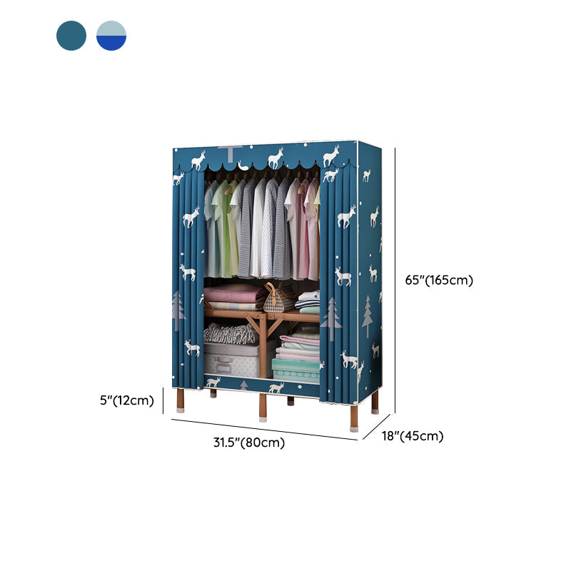 Metal Wardrobe Armoire with Legs Modern Wardrobe Closet with Shelves