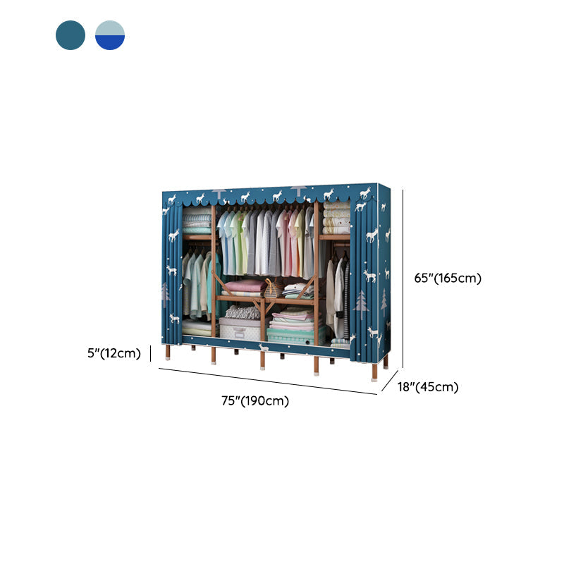 Metal Wardrobe Armoire with Legs Modern Wardrobe Closet with Shelves