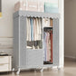 Steel Wardrobe Closet with Garment Rod Modern Wardrobe Armoire