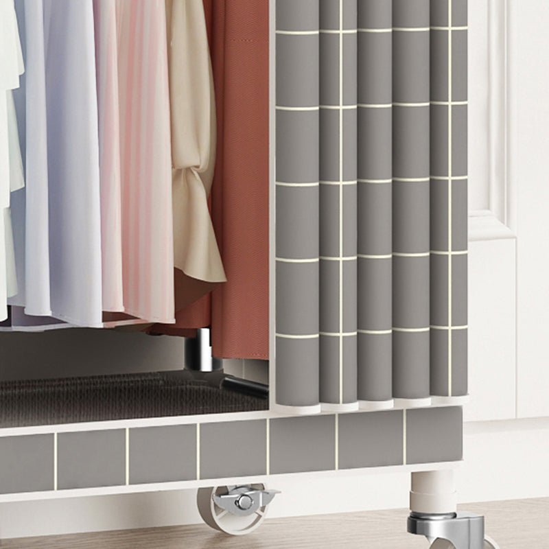 Steel Wardrobe Closet with Garment Rod Modern Wardrobe Armoire