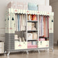 Steel Wardrobe Closet with Garment Rod Modern Wardrobe Armoire