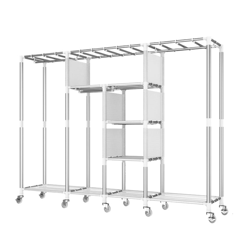 Steel Wardrobe Closet with Garment Rod Modern Wardrobe Armoire