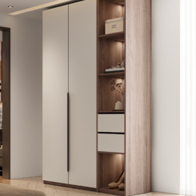 Hinged Wardrobe Cabinet Engineered Wood Wardrobe Armoire for Home