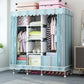 Contemporary Wardrobe Closet with Shelves Metal Wardrobe Armoire