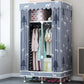 Contemporary Wardrobe Closet with Shelves Metal Wardrobe Armoire