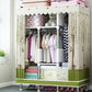Contemporary Wardrobe Closet with Shelves Metal Wardrobe Armoire