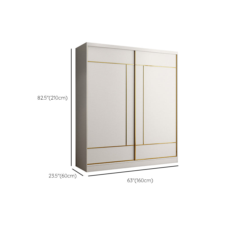 Asta di stoffa del guardaroba in legno di colore bianco incluso l'armadio del guardaroba per la casa