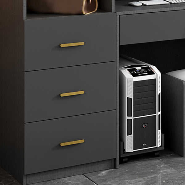 Schwarzer Kleiderschrank aus Holz mit Soft-Close-Schublade für Zuhause