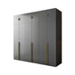 Schwarzer Kleiderschrank aus Holz mit Soft-Close-Schublade für Zuhause