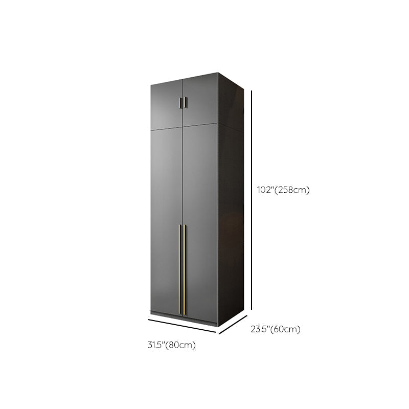 Schwarzer Kleiderschrank aus Holz mit Soft-Close-Schublade für Zuhause