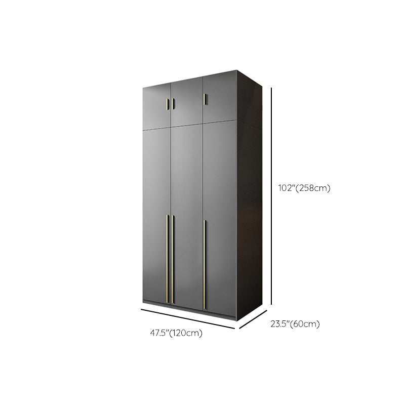 Schwarzer Kleiderschrank aus Holz mit Soft-Close-Schublade für Zuhause