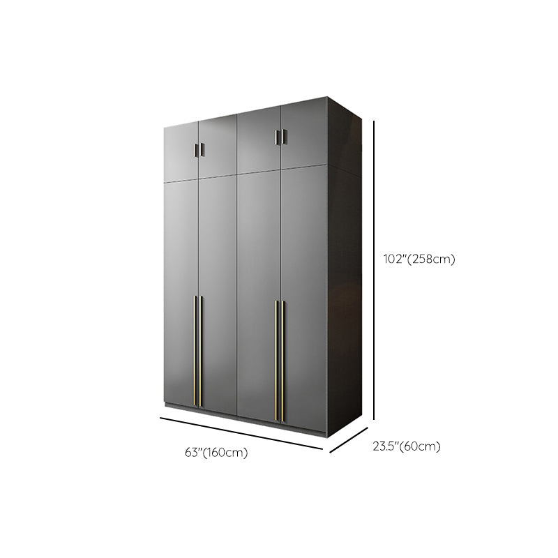 Schwarzer Kleiderschrank aus Holz mit Soft-Close-Schublade für Zuhause