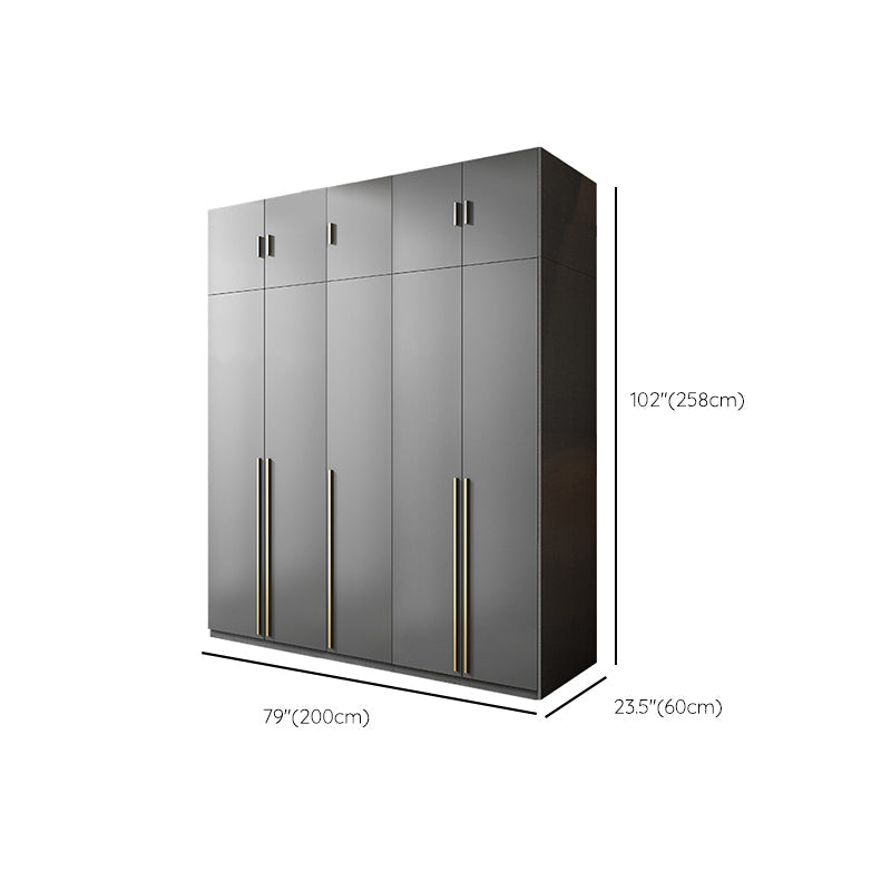Schwarzer Kleiderschrank aus Holz mit Soft-Close-Schublade für Zuhause
