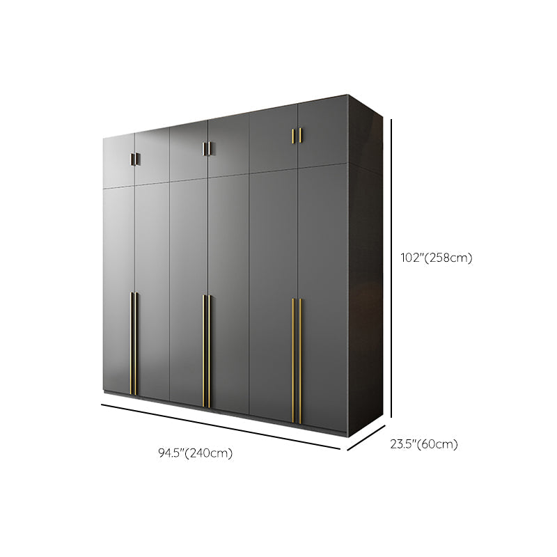 Schwarzer Kleiderschrank aus Holz mit Soft-Close-Schublade für Zuhause