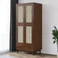 Contemporary Rubberwood Storage Cabinet Matte Finish Cabinet for Home