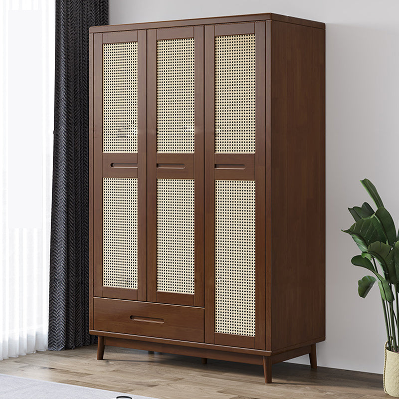 Contemporary Rubberwood Storage Cabinet Matte Finish Cabinet for Home