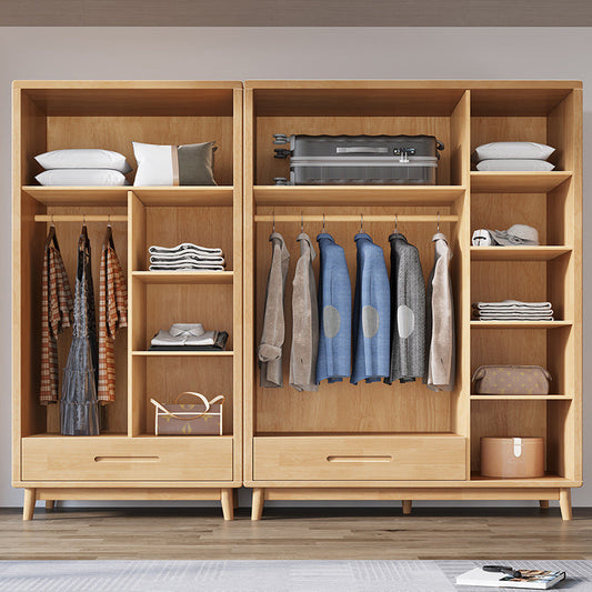Contemporary Rubberwood Storage Cabinet Matte Finish Cabinet for Home