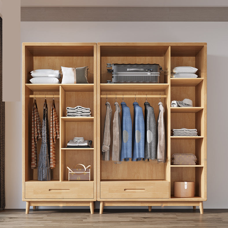 Contemporary Rubberwood Storage Cabinet Matte Finish Cabinet for Home