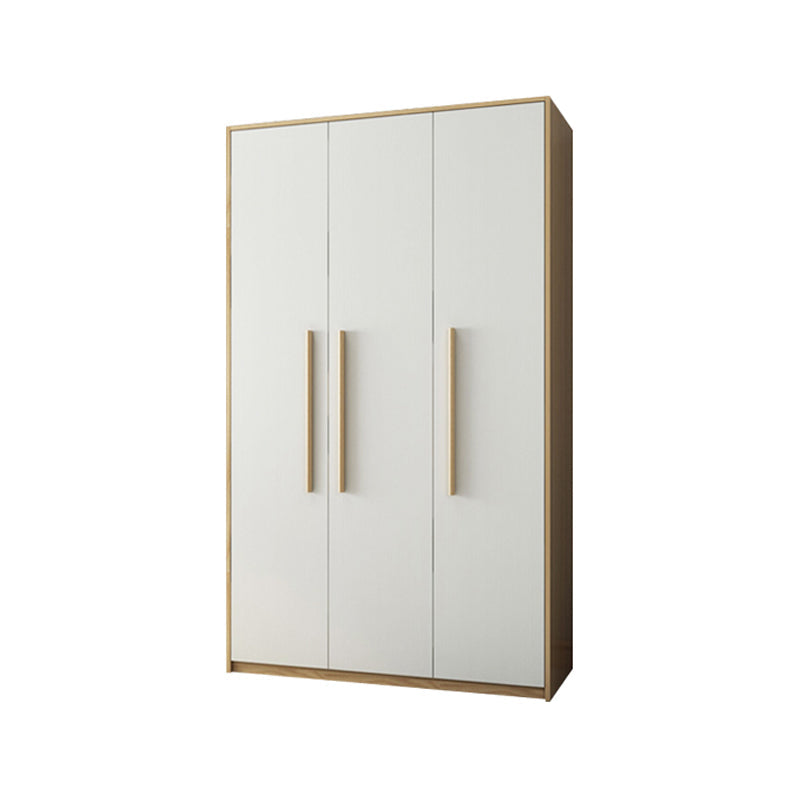 Hinged Wardrobe Armoire with Garment Rod Modern Wardrobe Cabinet for Home