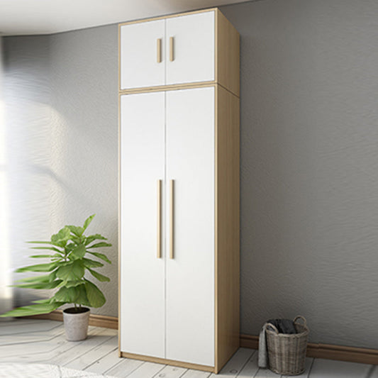 Hinged Wardrobe Armoire with Garment Rod Modern Wardrobe Cabinet for Home