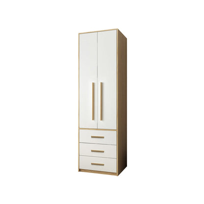 Hinged Wardrobe Armoire with Garment Rod Modern Wardrobe Cabinet for Home