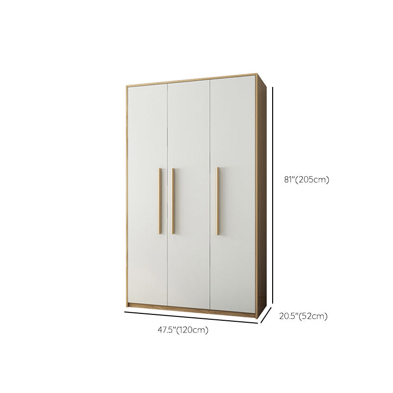 Hinged Wardrobe Armoire with Garment Rod Modern Wardrobe Cabinet for Home