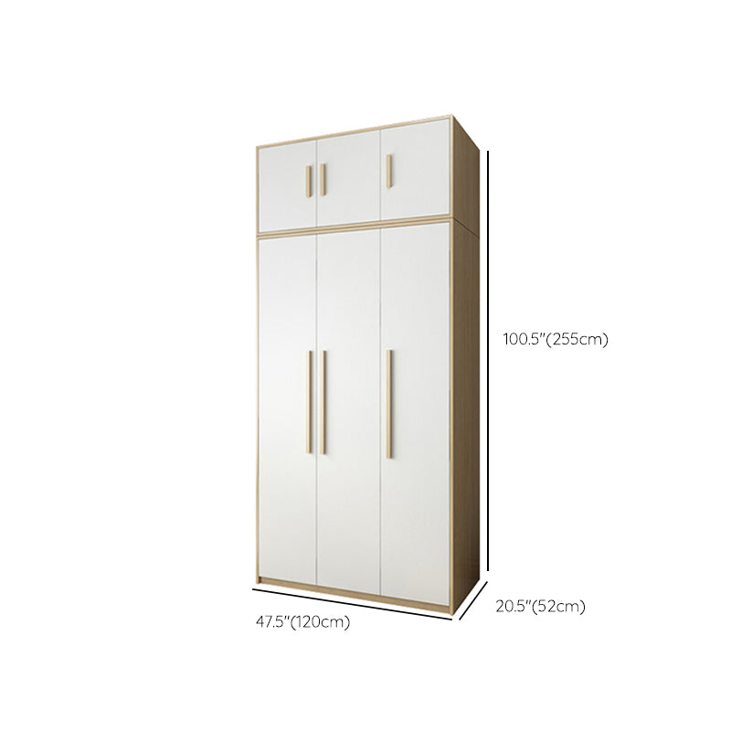 Hinged Wardrobe Armoire with Garment Rod Modern Wardrobe Cabinet for Home