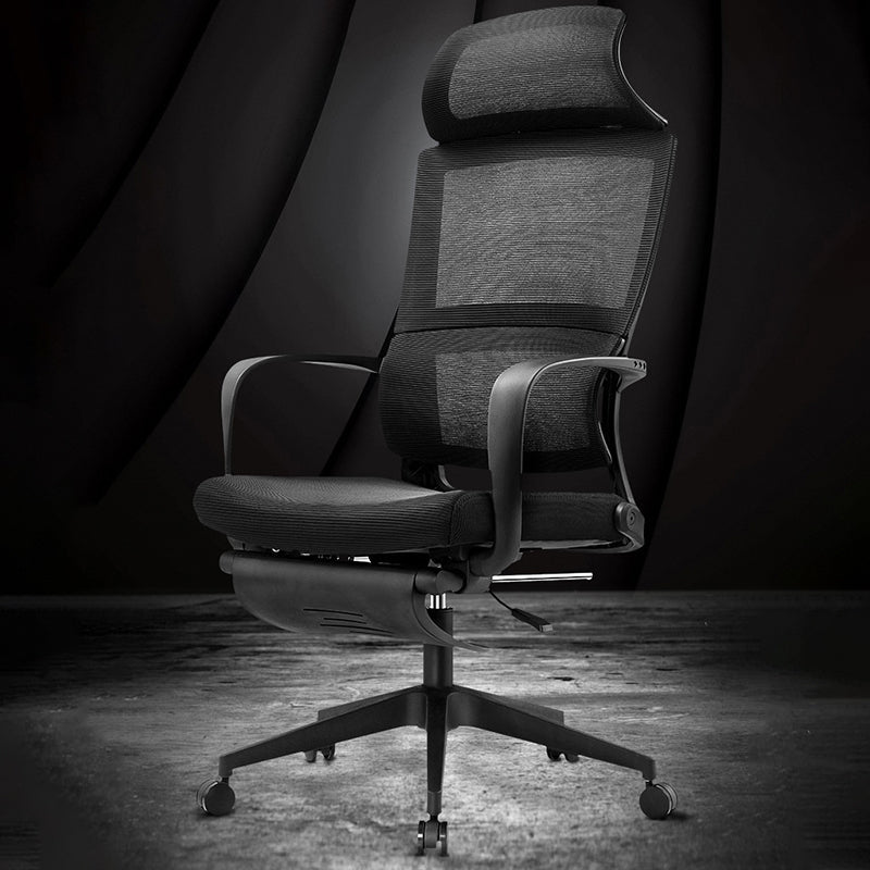 Modern Slide Office Chair Adjustable Seat Height Black Fixed Arms Desk Chair 1 Piece Clearhalo 'furn' 'furn_office_chair' 'Furniture' 'Office Chairs' 'Office Furniture' 'office_chair' 6476056