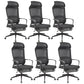 Modern Slide Office Chair Adjustable Seat Height Black Fixed Arms Desk Chair 6 Piece Set Clearhalo 'furn' 'furn_office_chair' 'Furniture' 'Office Chairs' 'Office Furniture' 'office_chair' 6476061