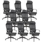 Modern Slide Office Chair Adjustable Seat Height Black Fixed Arms Desk Chair 8 Piece Set Clearhalo 'furn' 'furn_office_chair' 'Furniture' 'Office Chairs' 'Office Furniture' 'office_chair' 6476063